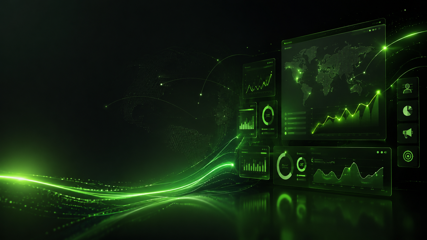 Growth analytics dashboards with performance charts