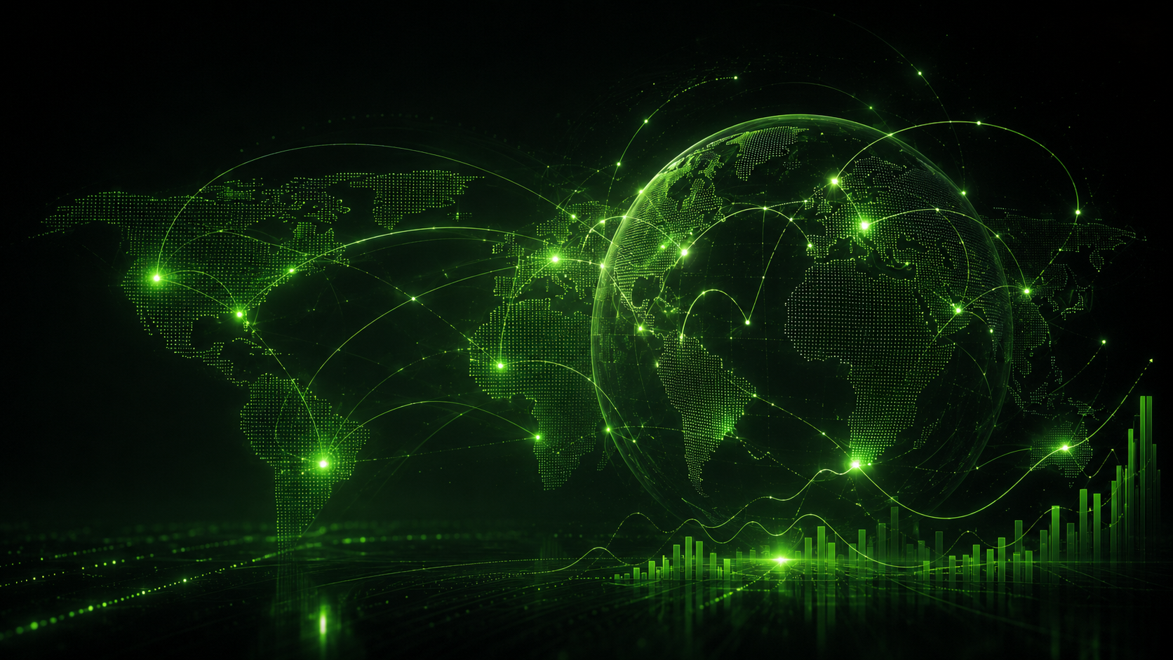 World map showing global digital expansion